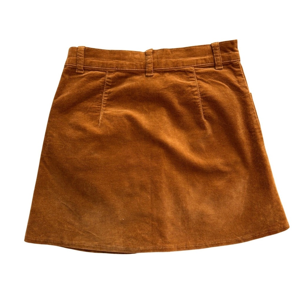 Brandy Melville Mini Skirt Women S Brown Excellent Corduroy Button Front A-Line - Picture 2 of 6